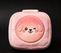 Blush Makeup‑Pouch Shaped Plush Dog Toy, Squeaky Crinkle Interactive Enrichment Toy for Hide and Seek Treat Game