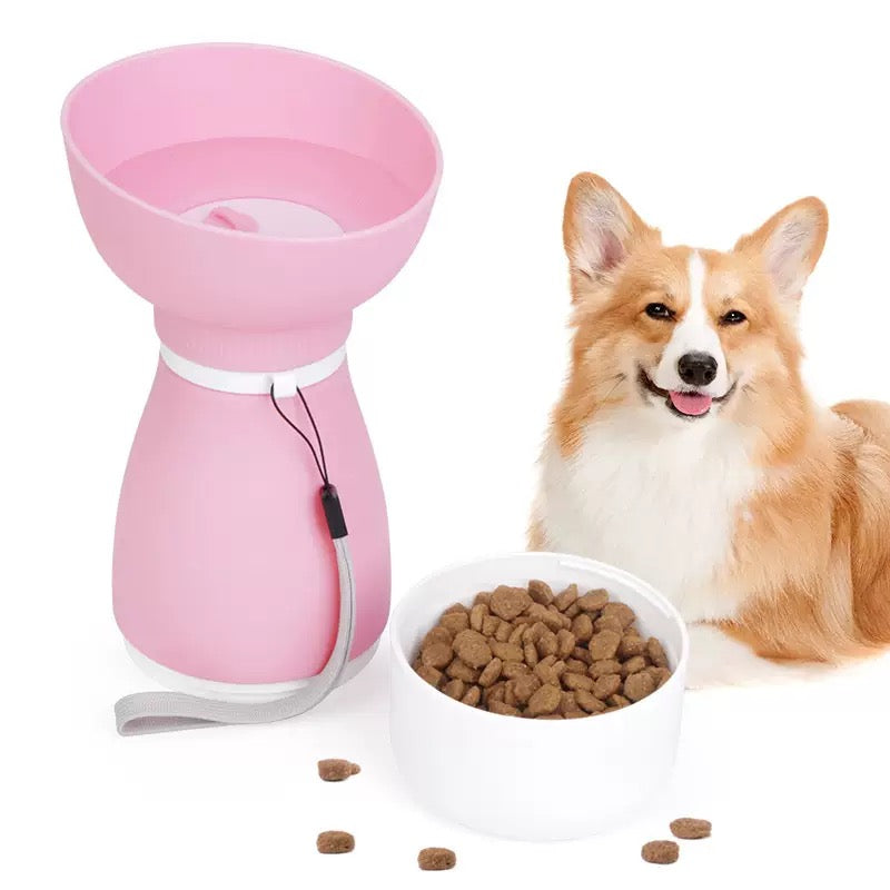 2-in-1 Portable Dog Water Bottle with Food Container
