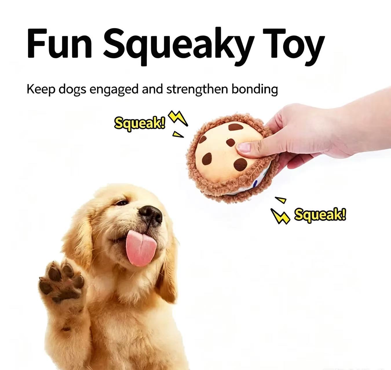 Hide and Seek Squeaky Dog Plush Toy Dessert Food Truck Interactive Pet Chew Toy Set