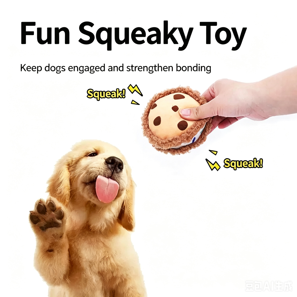 Hide and Seek Squeaky Dog Plush Toy Dessert Food Truck Interactive Pet Chew Toy Set