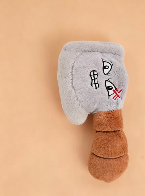 Farm Tool Series Squeaky Plush Dog Chew Toys, Funny Angry Face Interactive Pet Toys with Built-in Squeaker