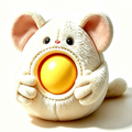 Mouse 2‑in‑1 Dog Toy Plush cover with natural rubber treat ball
