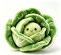 Cabbage 2‑in‑1 Dog Toy | Plush Crinkle Cover with Squeaky Rubber Spike Ball