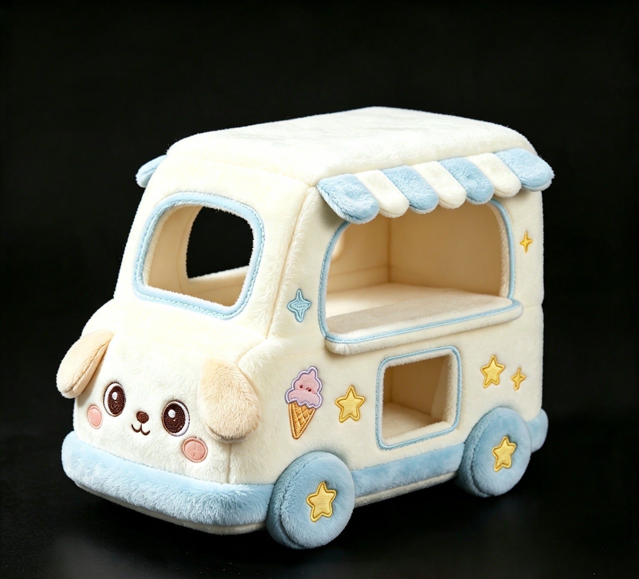 Ice‑Cream Truck Hide‑Seek Plush Dog Toy