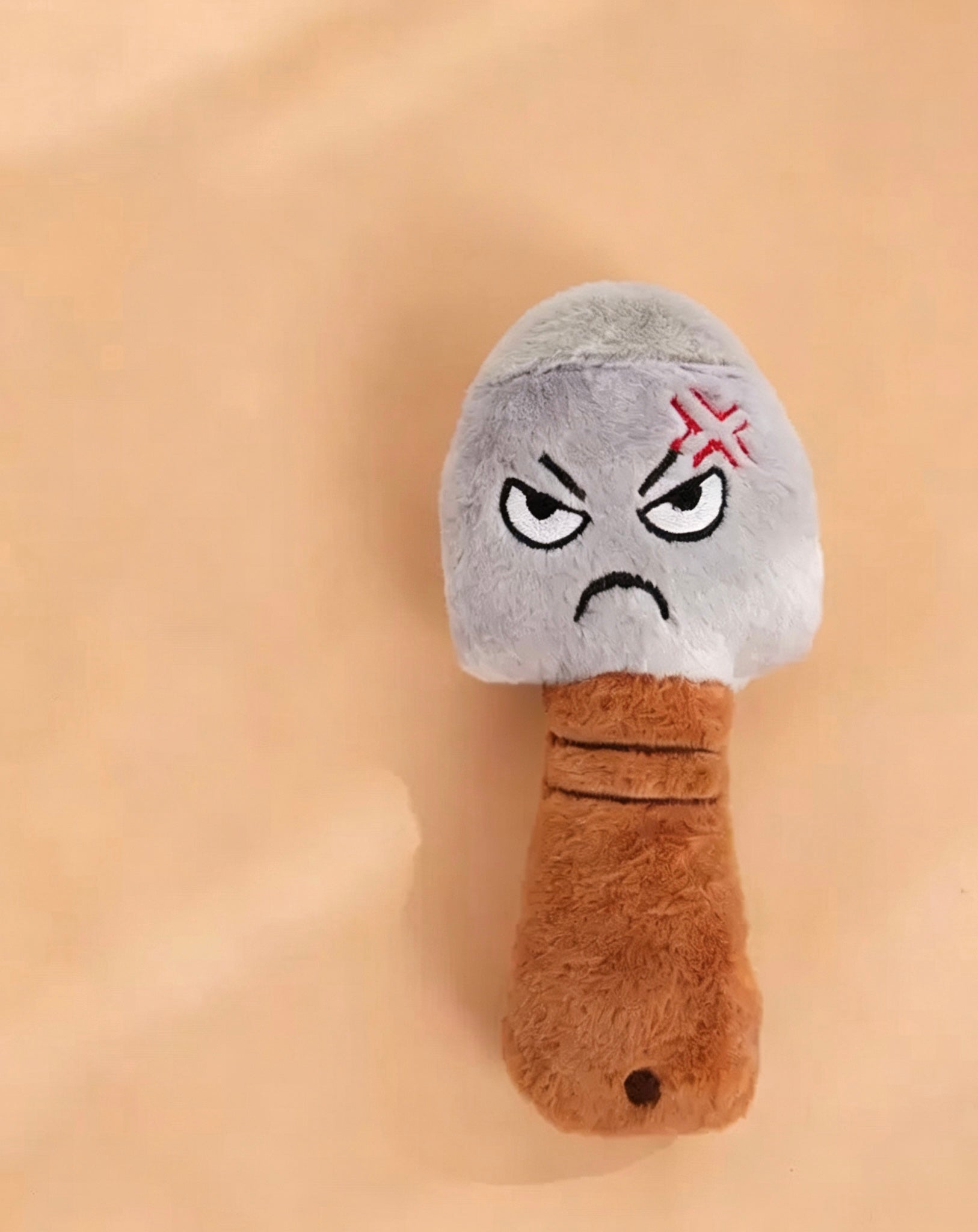 Farm Tool Series Squeaky Plush Dog Chew Toys, Funny Angry Face Interactive Pet Toys with Built-in Squeaker